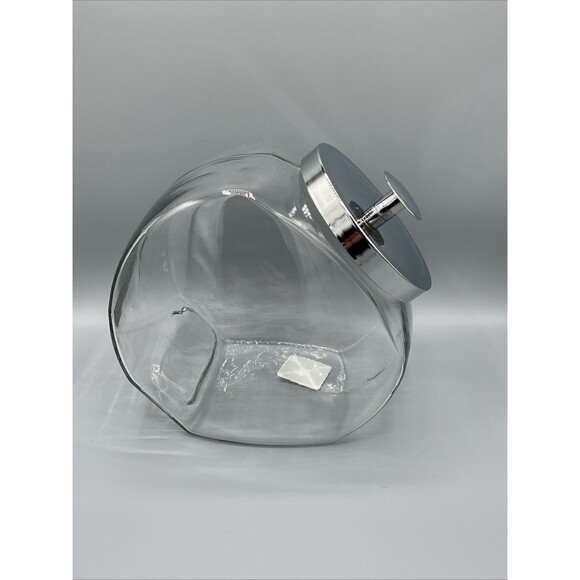 Glass penny candy Cookie TILT jar 1 Gallon ANCHOR HOCKING Canister w/ Metal Lid - Picture 10 of 13